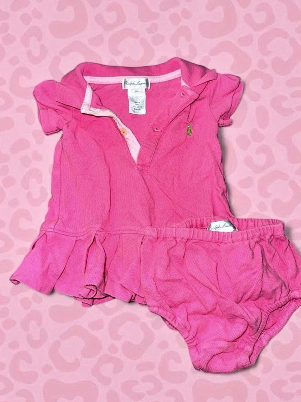 Ralph Lauren Baby Pink Matching Set Size 3M